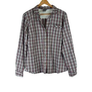 Eddie Bauer Womens Plaid Button Up Shirt Outdoor Lightweight Size Medium